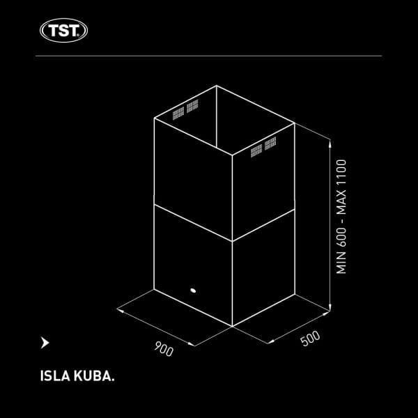 Campana Isla De Cocina Tst kuba 90cm - Imagen 3
