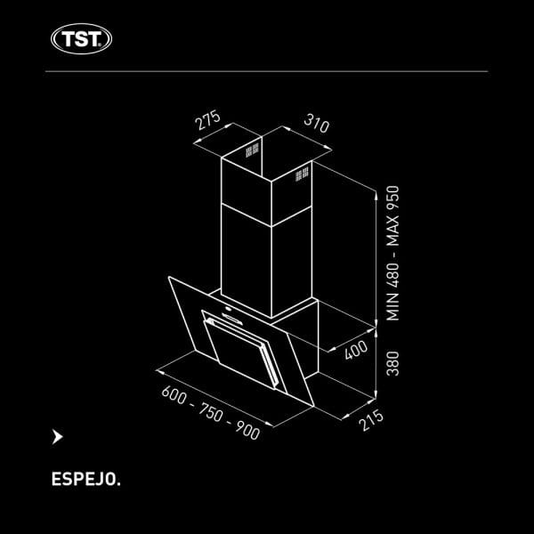 Campana De Cocina Tst Espejo 60cm - Imagen 3