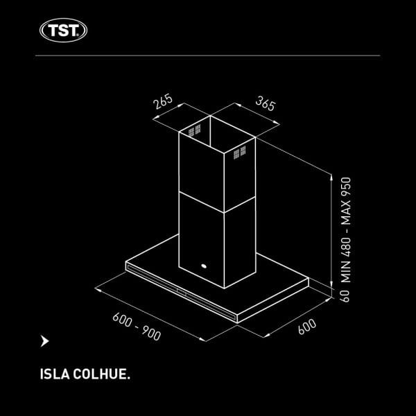 Campana Isla de cocina Tst Colhue 60cm - Imagen 2
