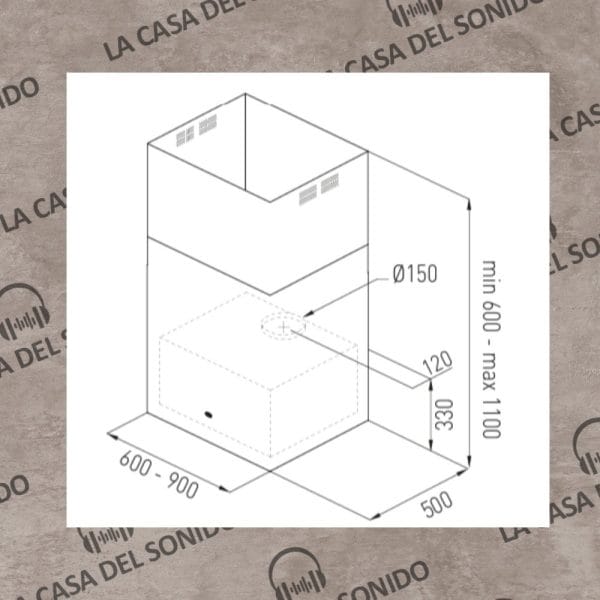 Campana Isla De Cocina Tst kuba 90cm - Imagen 6