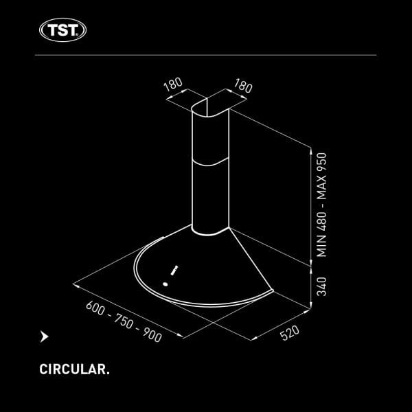 Campana de cocina Tst Circular 60cm - Imagen 3
