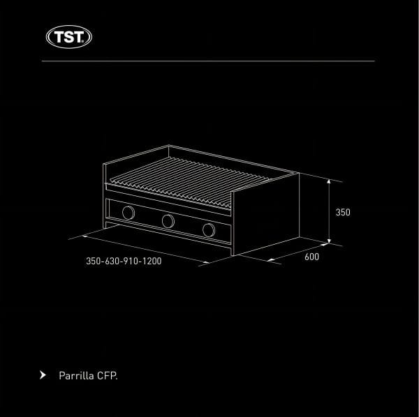Parrilla Tst A Gas 60 Cm Acero Inoxidable - Imagen 2