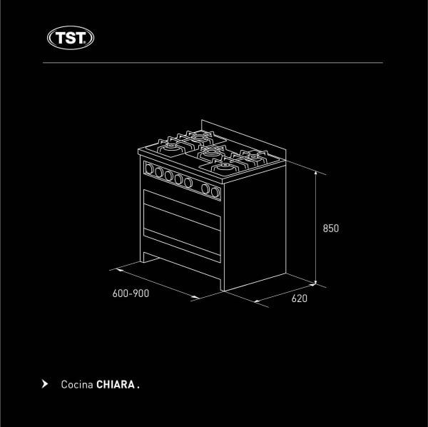 Cocina Semi Industrial Cook & Food Chiara 60cm - Imagen 2