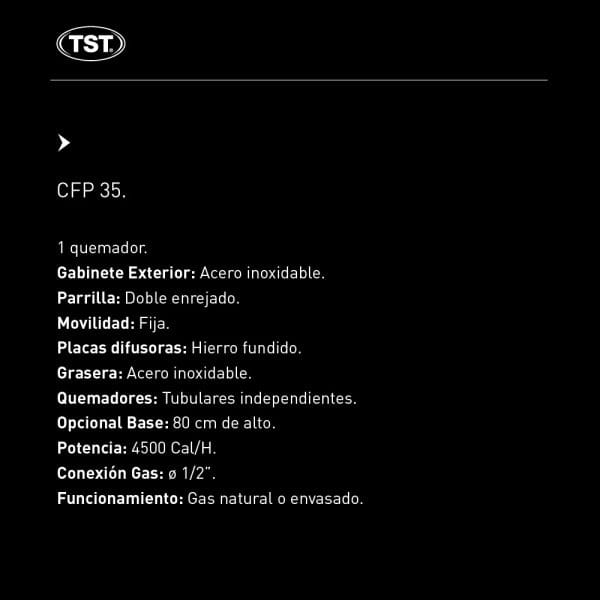 Parrilla A Gas Tst 35cm - Imagen 2