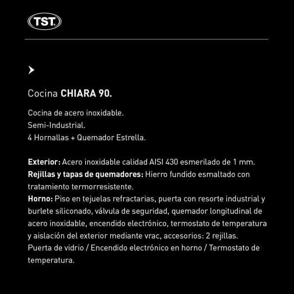 Cocina Semi-industrial Cook & Food Chiara 90cm - Imagen 3