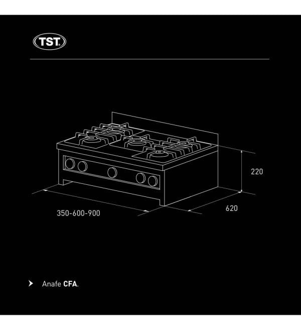 Anafe Cfa Semi Industrial 90cm - Imagen 2