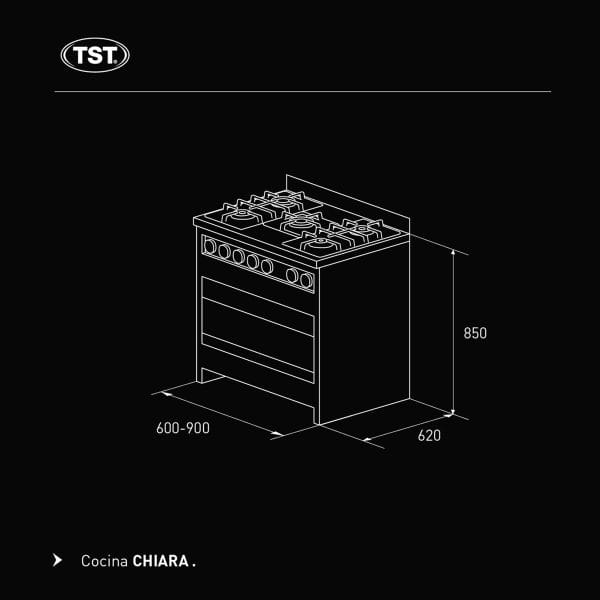Cocina Semi-industrial Cook & Food Chiara 90cm - Imagen 2