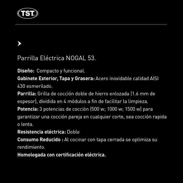 Parrilla Electrica Nogal 53cm - Imagen 3