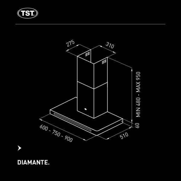 Campana de Cocina Tst Diamante 90cm - Imagen 3
